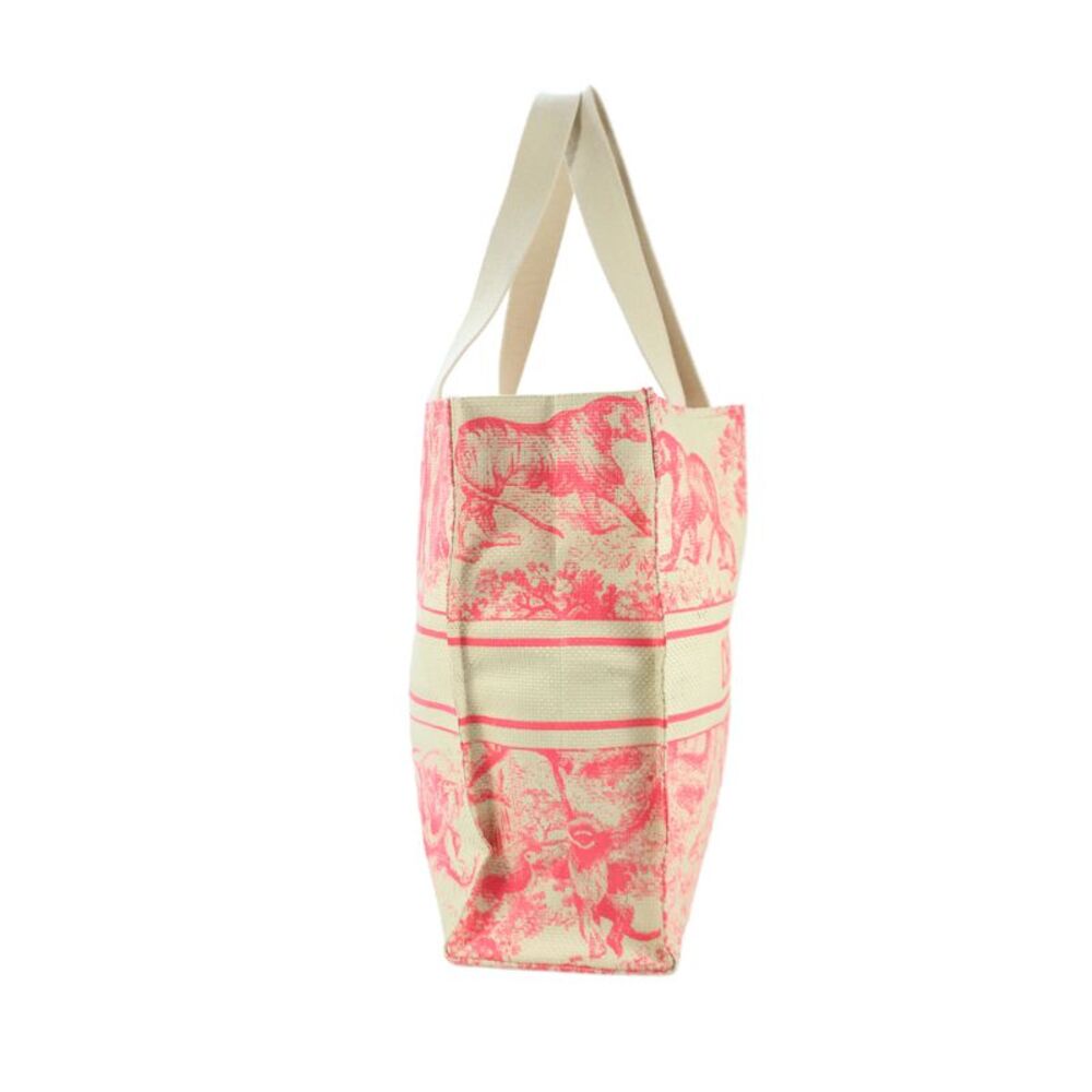 Christian Dior Womens Dioriviera Toile De Jouy Animal Print Tote Handbag Pink - Picture 3 of 11